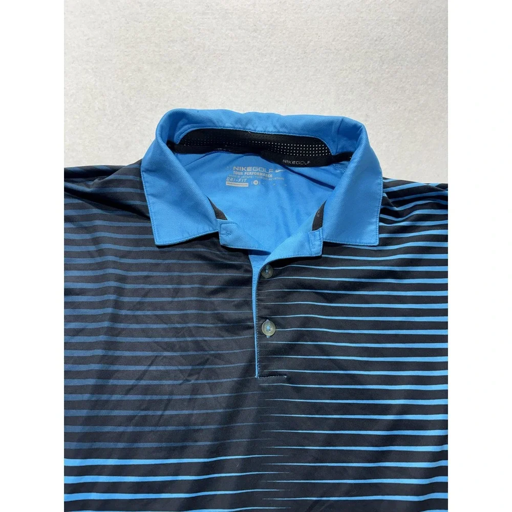 Nike Golf Tour Performance Polo Shirt Mens Medium Blue Dri-FIT Short Sleeve
